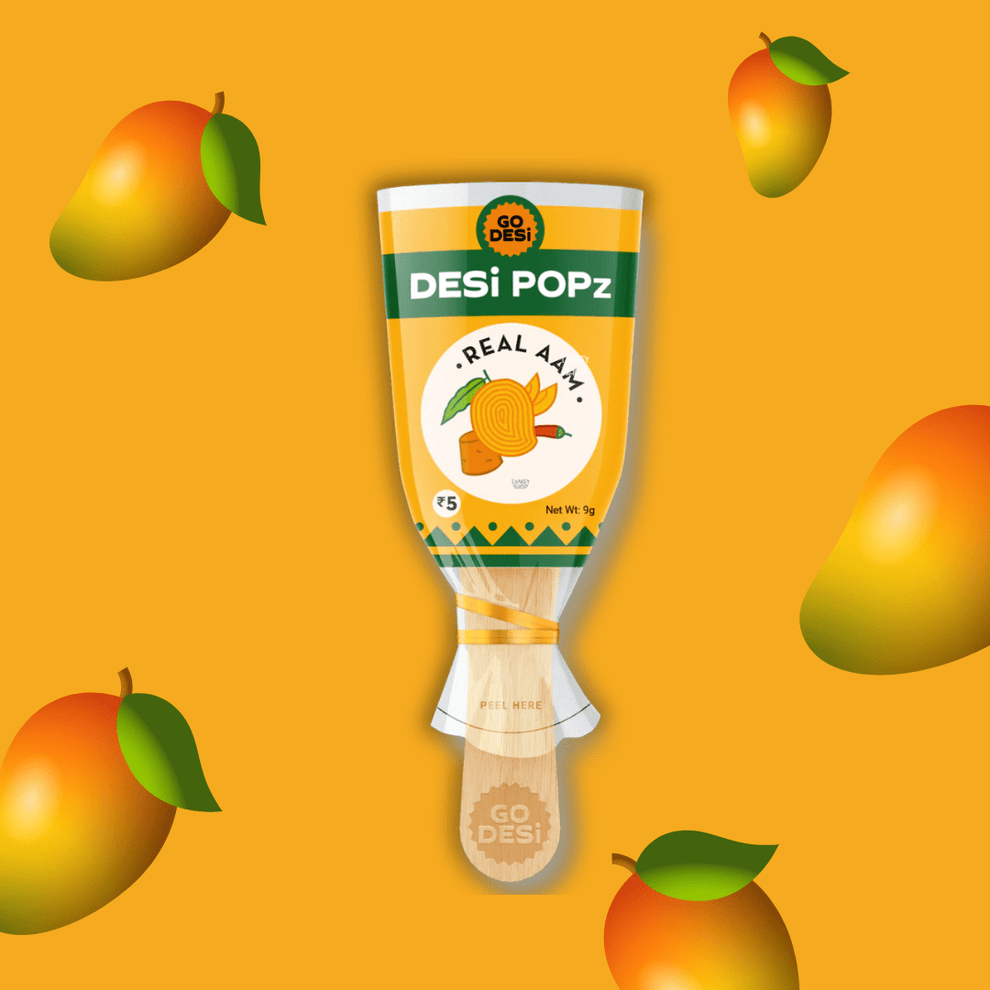 Real Aam + Spicy Lolipop | Pack of 5 | GoDesi Popz | Arora22